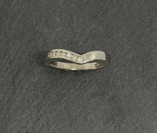 Load image into Gallery viewer, 18ct White Gold Wishbone Shaped Diamond Eternity Ring