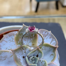 Load image into Gallery viewer, Platinum Hot Pink Sapphire & Diamond Ring