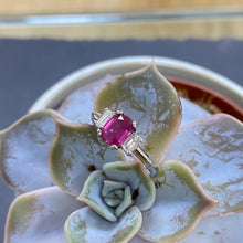 Load image into Gallery viewer, Platinum Hot Pink Sapphire & Diamond Ring