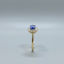 Load image into Gallery viewer, Preloved 9ct Yellow Gold Tanzanite and Diamond Ring