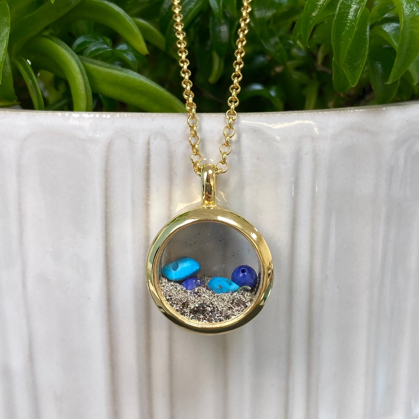 Gold Plated Ashes Locket Pendant