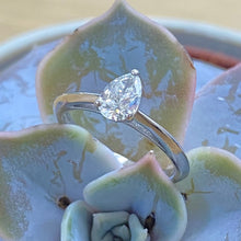 Load image into Gallery viewer, Platinum 0.50ct Pear-Shaped Diamond Engagement Ring