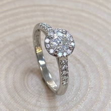 Load image into Gallery viewer, 9ct White Gold 0.42ct Old-Cut Diamond Halo Ring