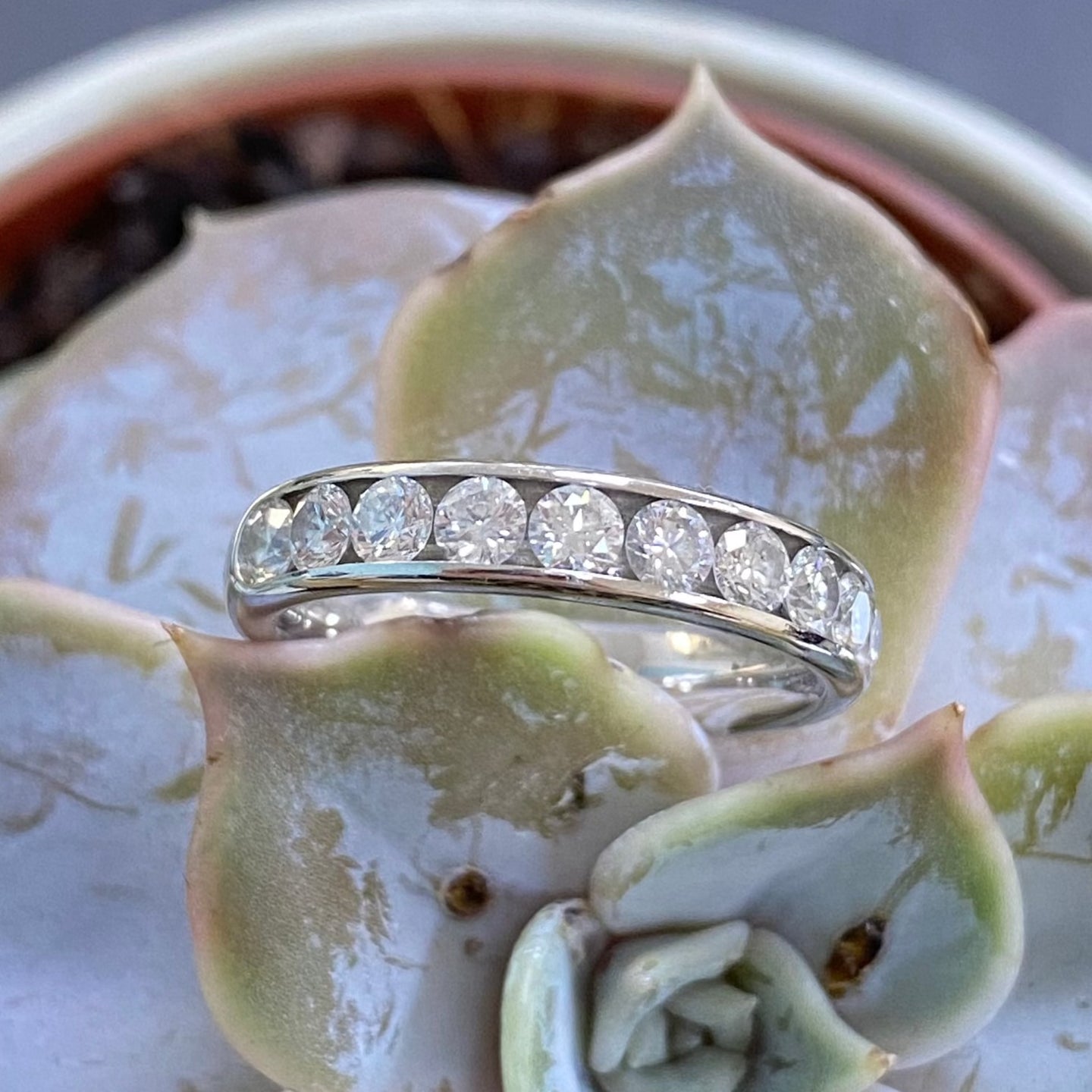 Preloved Charles Green Platinum Diamond Eternity Ring