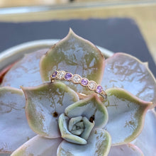 Load image into Gallery viewer, Millgrain Purple Sapphire & Diamond Eternity