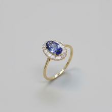 Load image into Gallery viewer, Preloved 9ct Yellow Gold Tanzanite and Diamond Ring