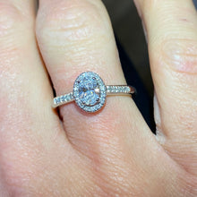Load image into Gallery viewer, Platinum 0.48ct Oval Diamond Halo Ring