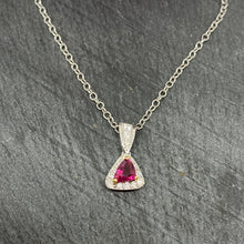 Load image into Gallery viewer, Burmese Ruby & Diamond Pendant Set In White Gold