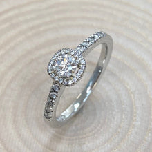 Load image into Gallery viewer, Platinum 0.20ct Diamond Halo Ring
