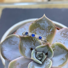 Load image into Gallery viewer, Millgrain Sapphire & Diamond Eternity