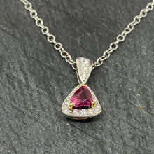 Load image into Gallery viewer, Burmese Ruby & Diamond Pendant Set In White Gold