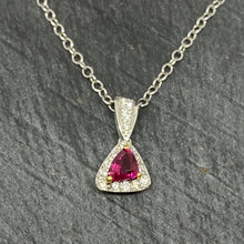 Load image into Gallery viewer, Burmese Ruby & Diamond Pendant Set In White Gold