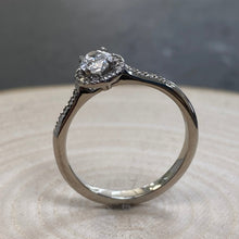 Load image into Gallery viewer, Platinum 0.48ct Oval Diamond Halo Ring