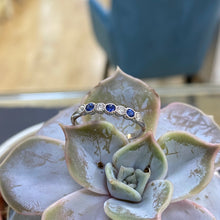 Load image into Gallery viewer, Millgrain Sapphire & Diamond Eternity