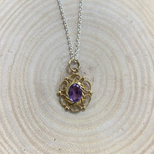 Load image into Gallery viewer, Preloved 9ct Yellow Gold Amethyst Pendant
