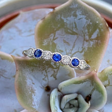Load image into Gallery viewer, Millgrain Sapphire & Diamond Eternity