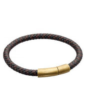 Load image into Gallery viewer, Gents Brown Plaited Leather Bracelet