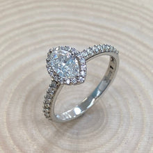 Load image into Gallery viewer, Platinum 0.48ct Marquise-Shaped Diamond Halo Ring