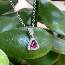 Load image into Gallery viewer, Burmese Ruby & Diamond Pendant Set In White Gold