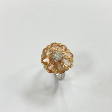 Load image into Gallery viewer, 18ct Morganite & Diamond Flower Ring