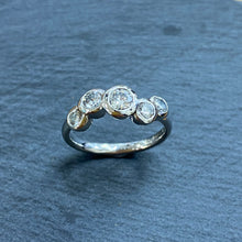 Load image into Gallery viewer, 9ct Gold Staggered Diamond Bubble Ring