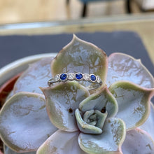 Load image into Gallery viewer, Millgrain Sapphire & Diamond Eternity
