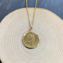 Load image into Gallery viewer, Preloved 9ct Yellow Gold St Christopher Pendant and Chain
