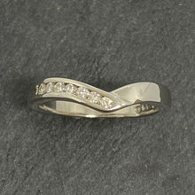 Load image into Gallery viewer, 18ct White Gold Wishbone Shaped Diamond Eternity Ring