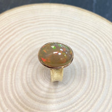 Load image into Gallery viewer, 9ct Yellow Gold Handmade Opal Ring