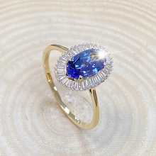 Load image into Gallery viewer, Preloved 9ct Yellow Gold Tanzanite and Diamond Ring