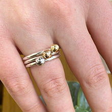 Load image into Gallery viewer, Handmade Sterling Silver, Yellow Gold and Rose Gold Pebble Stacker Rings
