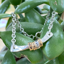 Load image into Gallery viewer, Personalised Silver Bar Bracelet with Stamped Charms
