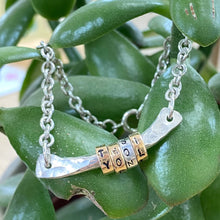 Load image into Gallery viewer, Personalised Silver Bar Bracelet with Stamped Charms
