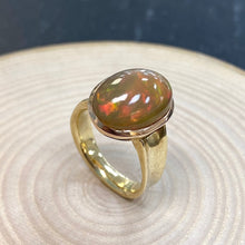 Load image into Gallery viewer, 9ct Yellow Gold Handmade Opal Ring