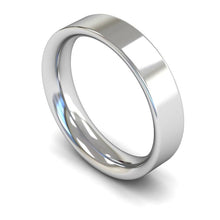 Load image into Gallery viewer, 5mm Flat Court Wedding Ring, Silver, White Gold, Yellow Gold, Rose Gold, Platinum