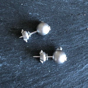 Sterling Silver 'Kiss Me Quickly' Ball Studs