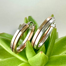 Load image into Gallery viewer, Pre-loved Rose and White Gold Hoop Earrings
