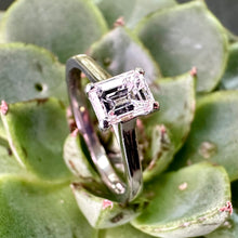 Load image into Gallery viewer, Preloved Platinum 0.60ct Emerald-Cut Diamond Ring
