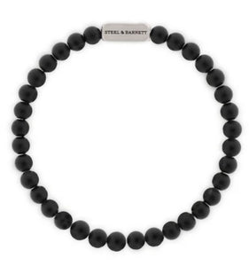 6mm Round Gemstone Bracelet Black Onyx