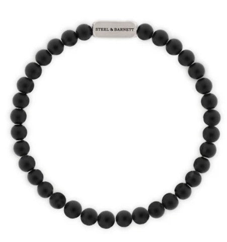 6mm Round Gemstone Bracelet Black Onyx