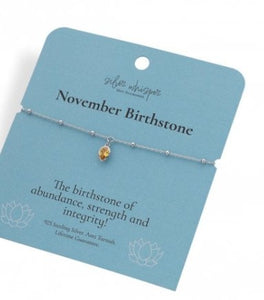 Sterling Silver November Birthstone Bracelet