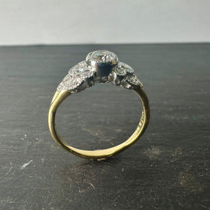 18ct & Platinum Lab Grown Diamond Milgrain Cluster Ring