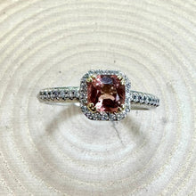 Load image into Gallery viewer, Platinum Spinel &amp; Diamond Halo Ring
