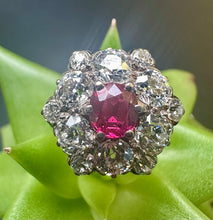 Load image into Gallery viewer, Preloved Victoria Ruby &amp; Diamond Cluster Ring

