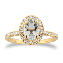 Load image into Gallery viewer, Preloved 18ct Yellow Gold Green Amethyst &amp; Diamond Ring
