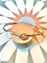 Load image into Gallery viewer, Handmade 9ct Rose Gold Hammered Hook Bangle
