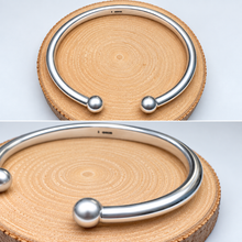 Load image into Gallery viewer, Handmade Sterling Silver 5mm Polished Torque Bangle
