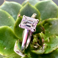 Load image into Gallery viewer, Preloved Platinum 0.60ct Emerald-Cut Diamond Ring
