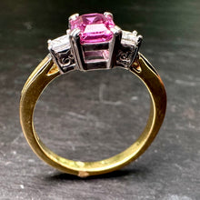 Load image into Gallery viewer, Preloved 18ct Pink Sapphire &amp; Diamond Ring
