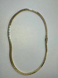 Preloved 14ct Yellow Gold Rigid Bar Link Necklace